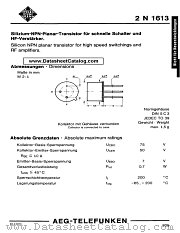 2N1613 datasheet pdf AEG-TELEFUNKEN