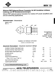 BSV15 datasheet pdf AEG-TELEFUNKEN