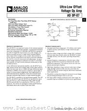 OP-07 datasheet pdf Analog Devices