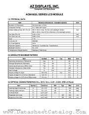 ACM1602L datasheet pdf AZ Displays