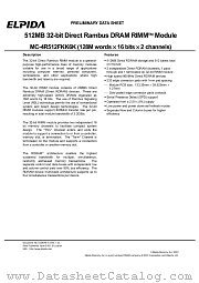 MC-4R512FKK6K datasheet pdf Elpida Memory