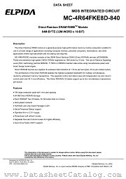 MC-4R64FKE8D-840 datasheet pdf Elpida Memory