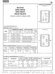 54LS10 datasheet pdf Fairchild Semiconductor