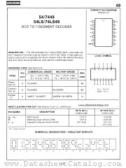 54LS49 datasheet pdf Fairchild Semiconductor