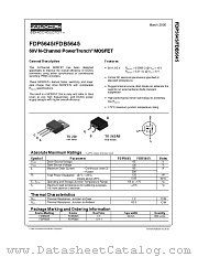 FDB5645 datasheet pdf Fairchild Semiconductor