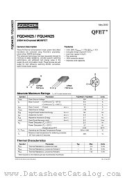 FQD4N25 datasheet pdf Fairchild Semiconductor