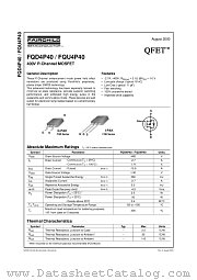 FQD4P40 datasheet pdf Fairchild Semiconductor