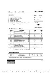 IRFM120A datasheet pdf Fairchild Semiconductor