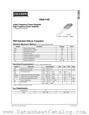 KSA1142 datasheet pdf Fairchild Semiconductor