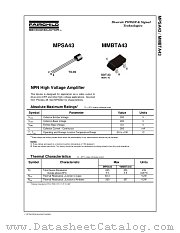 MPSA43 datasheet pdf Fairchild Semiconductor