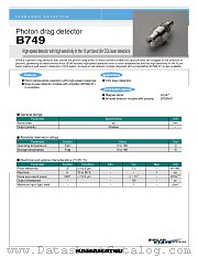 B749 datasheet pdf Hamamatsu Corporation