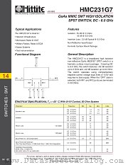 HMC231G7 datasheet pdf Hittite Microwave Corporation