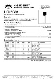 H2N5088 datasheet pdf Hi-Sincerity Microelectronics