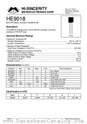 HE9018 datasheet pdf Hi-Sincerity Microelectronics