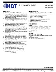 IDT82V2108 datasheet pdf IDT