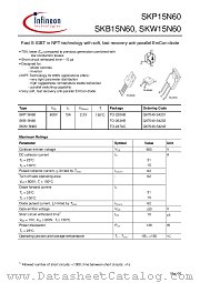 SKB15N60 datasheet pdf Infineon