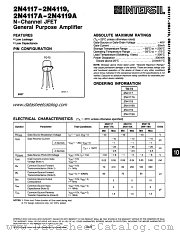 2N4117A datasheet pdf Intersil