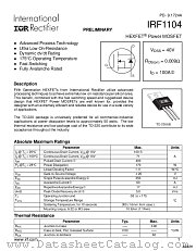 IRF1104 datasheet pdf International Rectifier