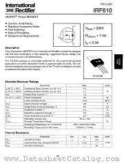 IRF610 datasheet pdf International Rectifier