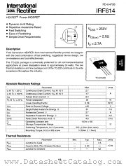 IRF614PBF datasheet pdf International Rectifier