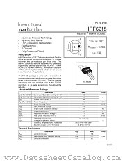 IRF6215 datasheet pdf International Rectifier