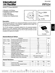 IRF634PBF datasheet pdf International Rectifier