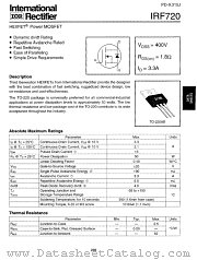 IRF720PBF datasheet pdf International Rectifier