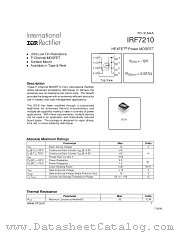 IRF7210 datasheet pdf International Rectifier