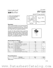 IRF7220TR datasheet pdf International Rectifier