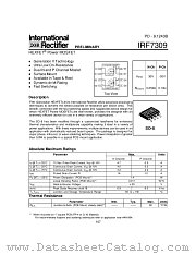 IRF7309PBF datasheet pdf International Rectifier