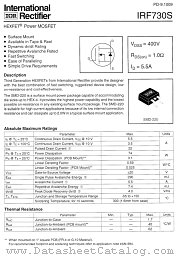 IRF730STRR datasheet pdf International Rectifier