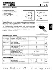 IRF740 datasheet pdf International Rectifier