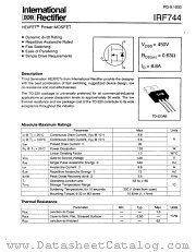 IRF744 datasheet pdf International Rectifier