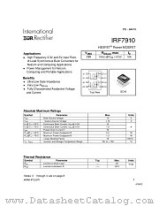 IRF7910 datasheet pdf International Rectifier