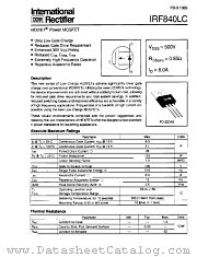 IRF840LC datasheet pdf International Rectifier