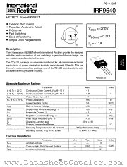 IRF9640PBF datasheet pdf International Rectifier