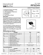 IRF9Z34NPBF datasheet pdf International Rectifier