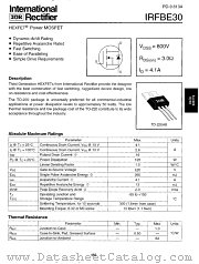 IRFBE30 datasheet pdf International Rectifier