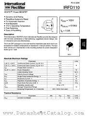 IRFD110 datasheet pdf International Rectifier