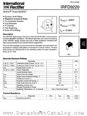 IRFD9220 datasheet pdf International Rectifier