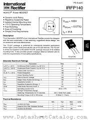 IRFP140 datasheet pdf International Rectifier