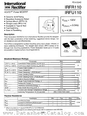 IRFU110PBF datasheet pdf International Rectifier