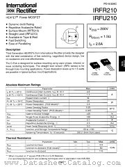 IRFU210PBF datasheet pdf International Rectifier