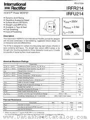 IRFU214 datasheet pdf International Rectifier