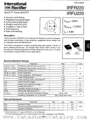 IRFR220 datasheet pdf International Rectifier