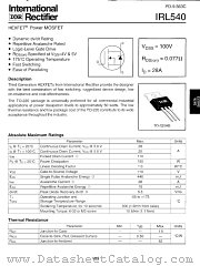 IRL540 datasheet pdf International Rectifier