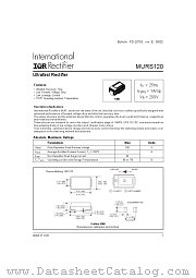 MURS120 datasheet pdf International Rectifier