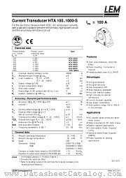 HTA100-S datasheet pdf LEM