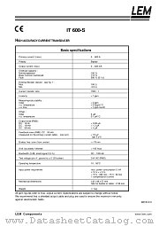 IT600-S datasheet pdf LEM