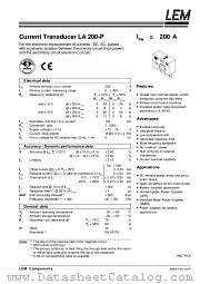 LA200-P datasheet pdf LEM